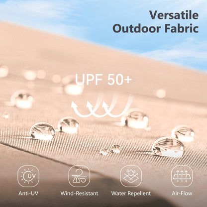 MAISON ARTS Ombrellone da esterno a 3 livelli, con inclinazione automatica, 10 piedi, con doppia ventilazione e luci LED