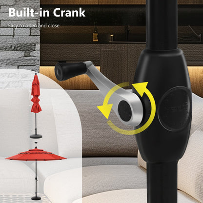 MAISON ARTS Ombrellone da esterno a 3 livelli, con inclinazione automatica, 10 piedi, con doppia ventilazione e luci LED