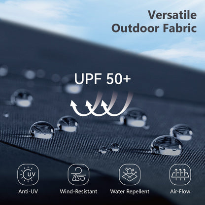 MAISON ARTS Ombrellone da esterno a 3 livelli, con inclinazione automatica, 10 piedi, con doppia ventilazione e luci LED