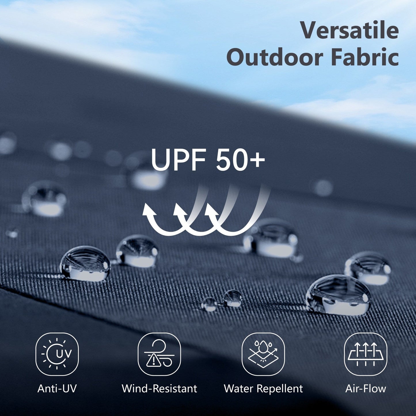 MAISON ARTS Ombrellone da esterno a 3 livelli, con inclinazione automatica, 10 piedi, con doppia ventilazione e luci LED