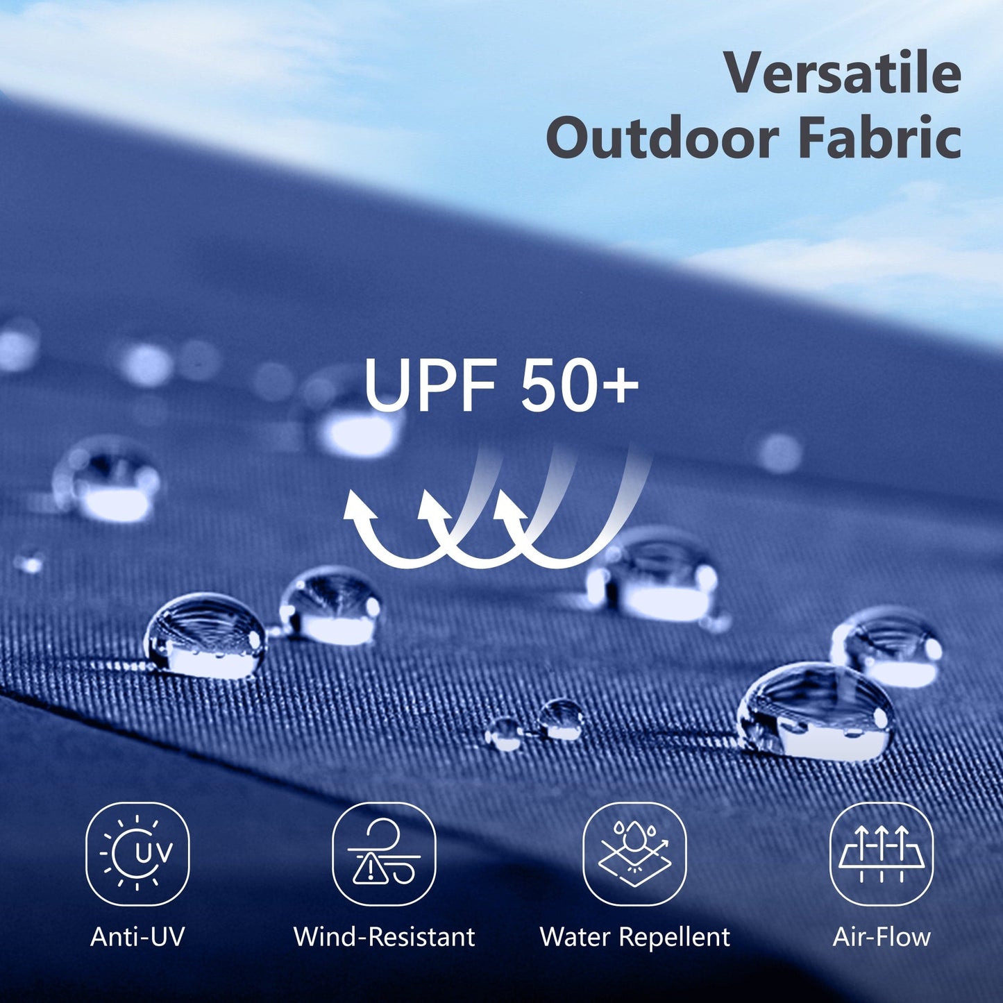 MAISON ARTS Ombrellone da esterno rettangolare da 15 piedi con manovella, doppio lato, con illuminazione a LED solare e base inclusa