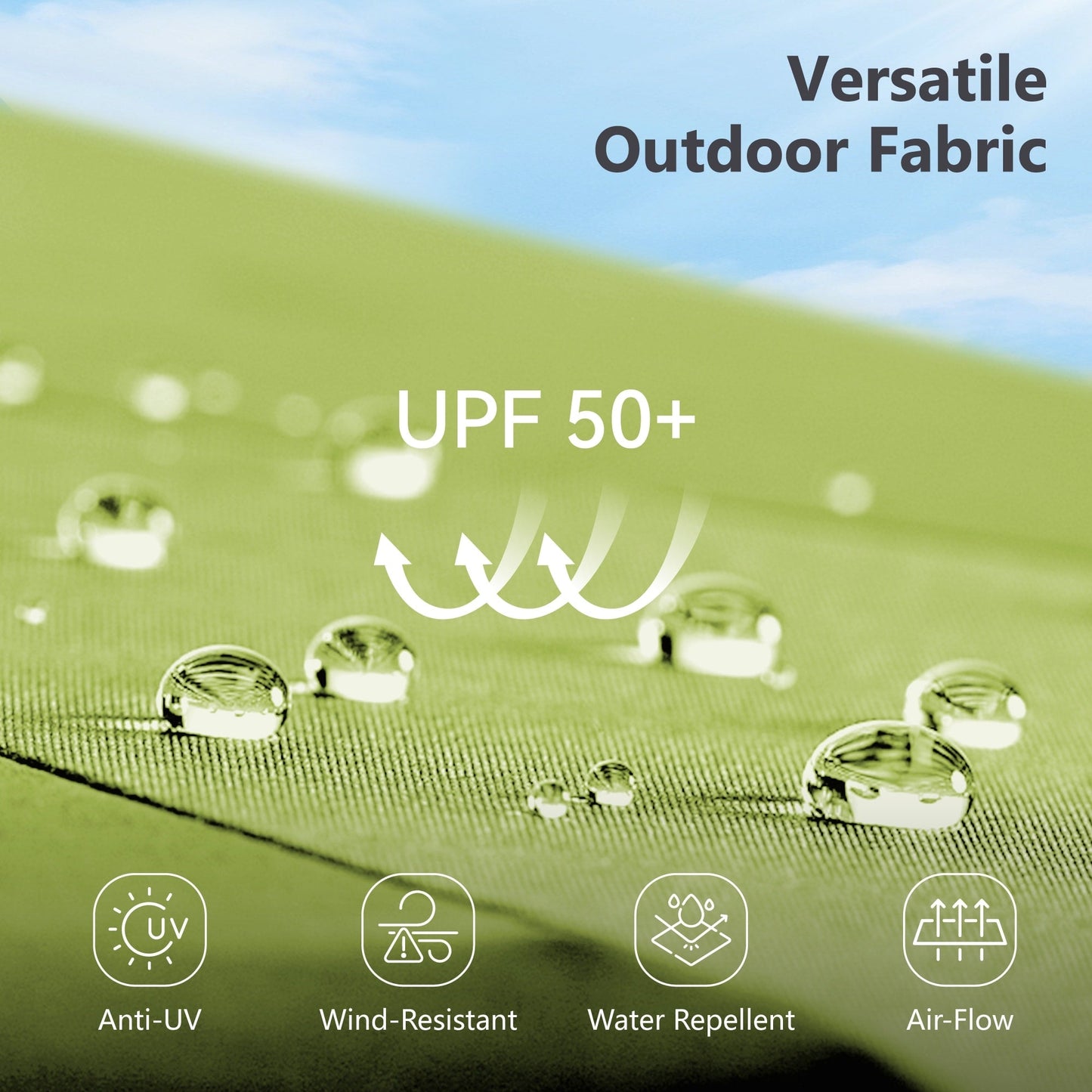 MAISON ARTS Ombrellone da esterno rettangolare da 15 piedi con manovella, doppio lato, con illuminazione a LED solare e base inclusa