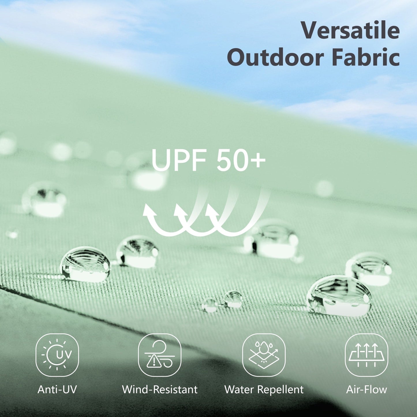 MAISON ARTS Ombrellone da esterno rettangolare da 15 piedi con manovella, doppio lato, con illuminazione a LED solare e base inclusa