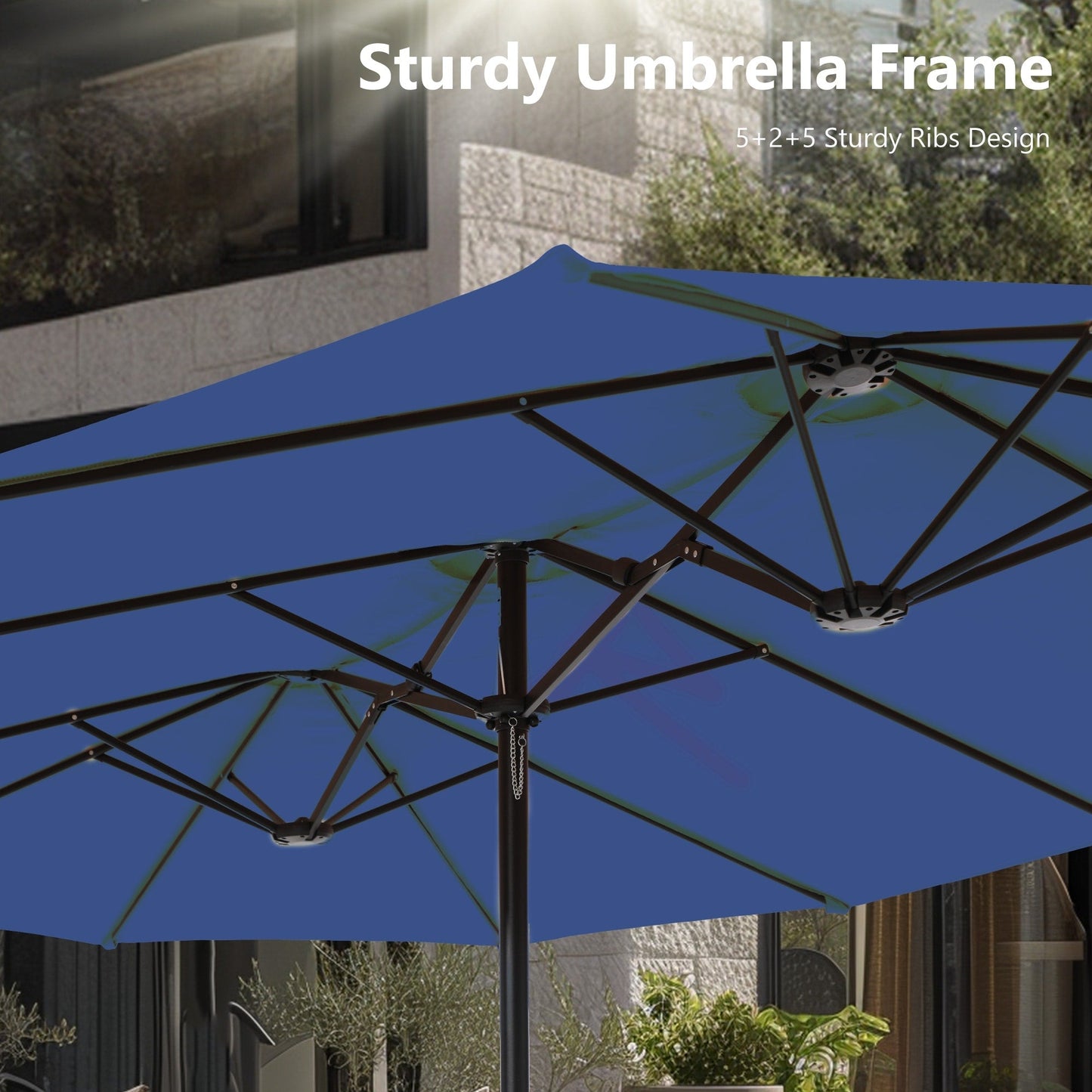 MAISON ARTS Ombrellone doppio extra large da 15 piedi con base inclusa