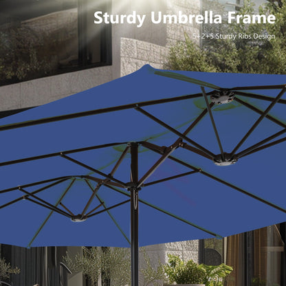 MAISON ARTS Ombrellone doppio extra large da 15 piedi con base inclusa