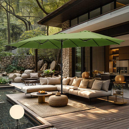 MAISON ARTS Ombrellone doppio extra large da 15 piedi con base inclusa