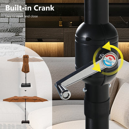 MAISON ARTS Ombrellone doppio extra large da 15 piedi con base inclusa