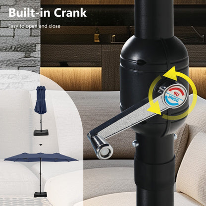 MAISON ARTS Ombrellone doppio extra large da 15 piedi con base inclusa