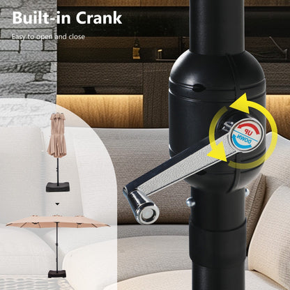 MAISON ARTS Ombrellone doppio extra large da 15 piedi con base inclusa