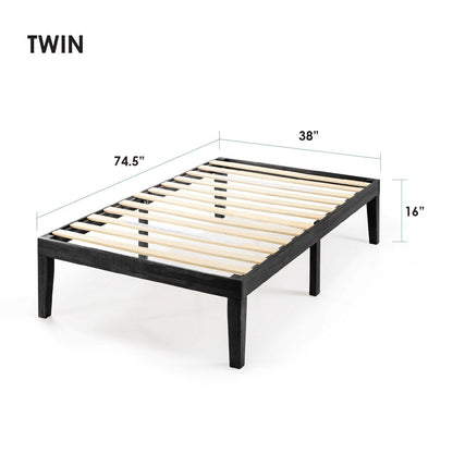 Struttura letto in legno massello classico da 16 pollici in più finiture