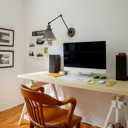 Malryn Set di 2 moderne luci a braccio oscillante regolabili Applique da parete con spina/cablaggio