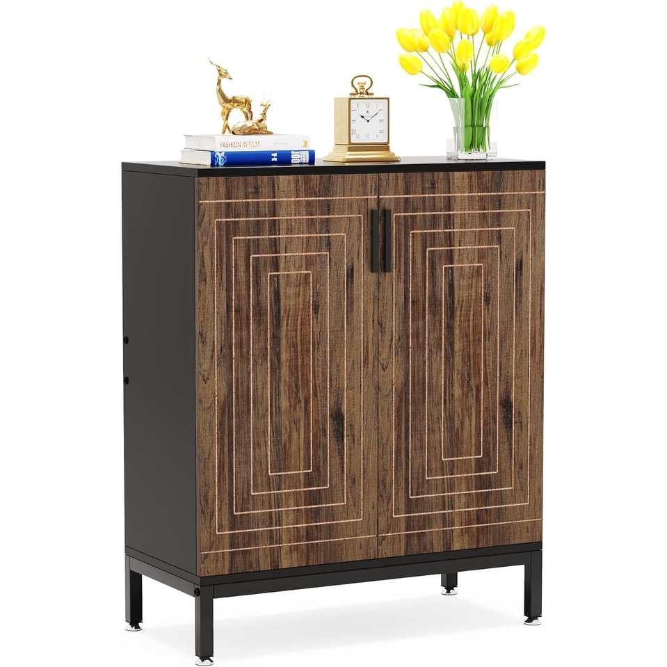 Scarpiera da 20 paia, scarpiera moderna da 37,4 pollici con ante, bianco e oro