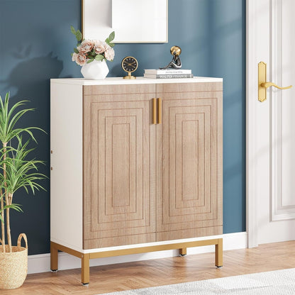 Scarpiera da 20 paia, scarpiera moderna da 37,4 pollici con ante, bianco e oro