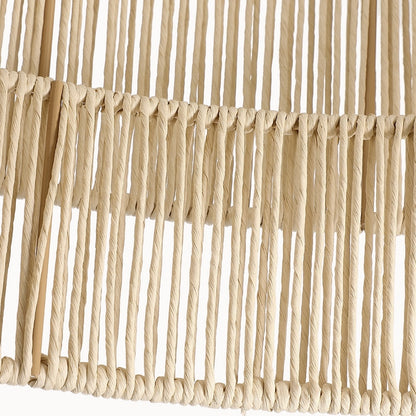 Lampadario a tamburo a 4 luci in rattan con baldacchino nero - 22'' W