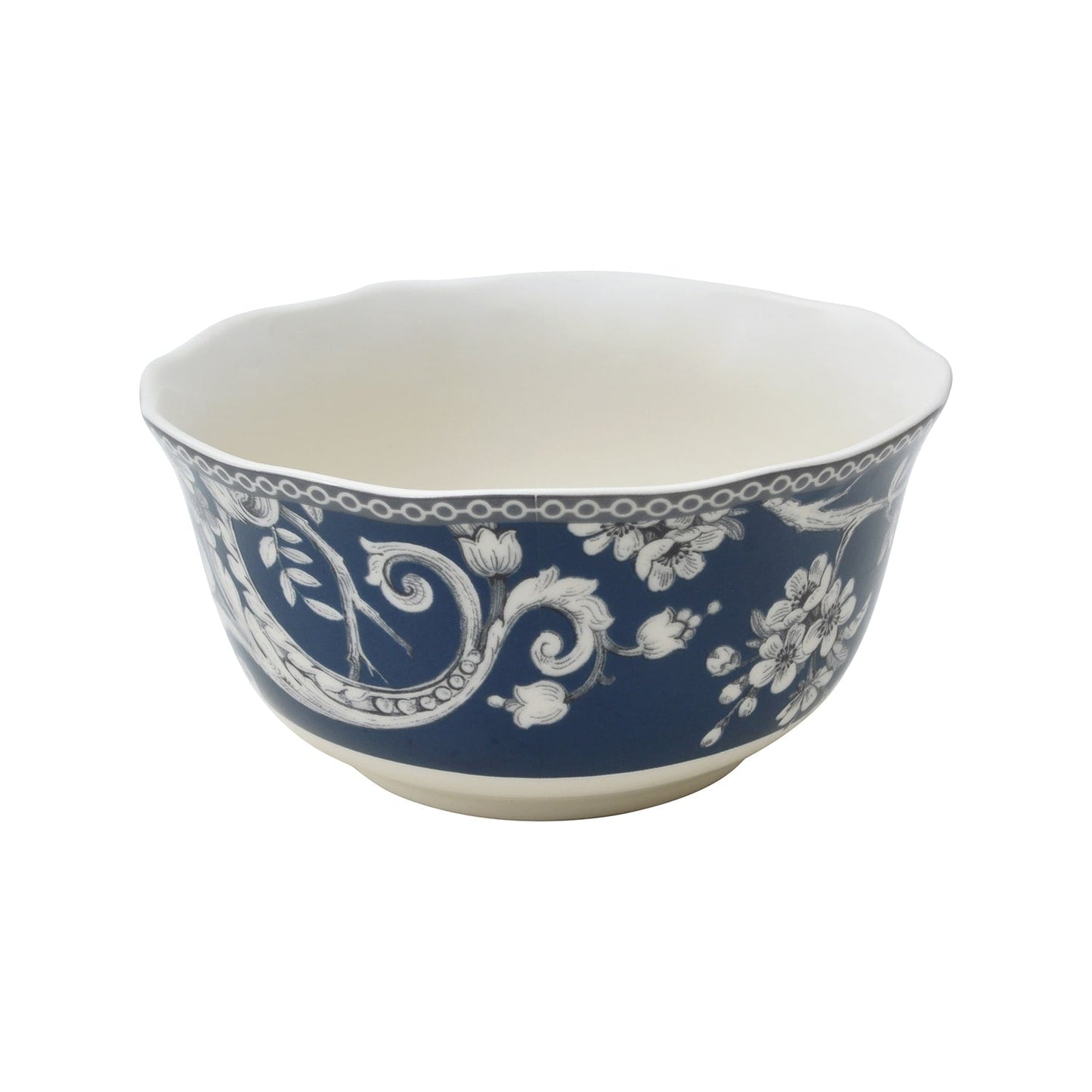 222 Fifth Adelaide Set di stoviglie in porcellana da 16 pezzi con piatti rotondi, ciotole e tazze, blu scuro