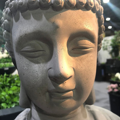 Statua del Buddha in meditazione in cemento leggero da 25,6 pollici