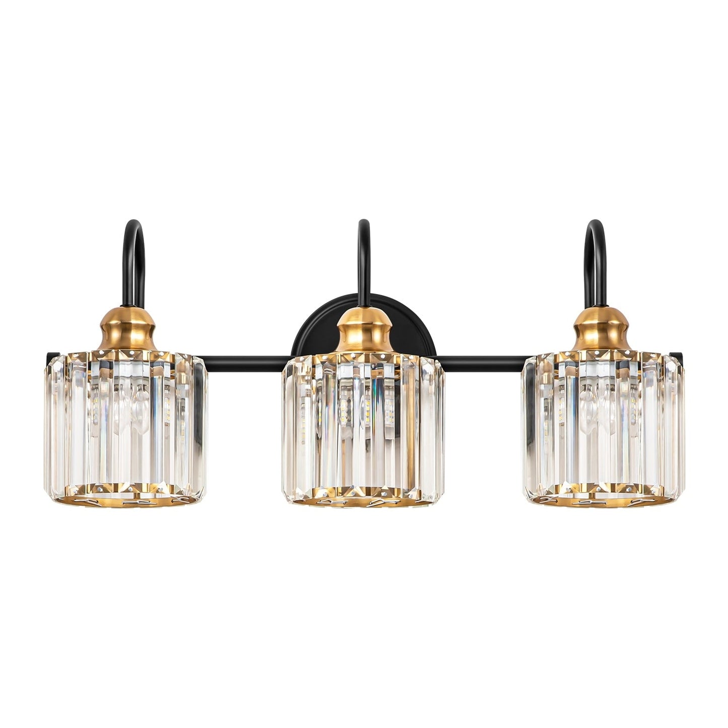 Luci da bagno in cristallo dimmerabili lineari moderne e glamour da 3/4 luci sopra lo specchio