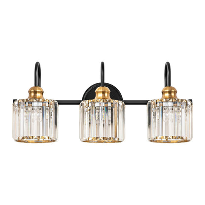 Luci da bagno in cristallo dimmerabili lineari moderne e glamour da 3/4 luci sopra lo specchio