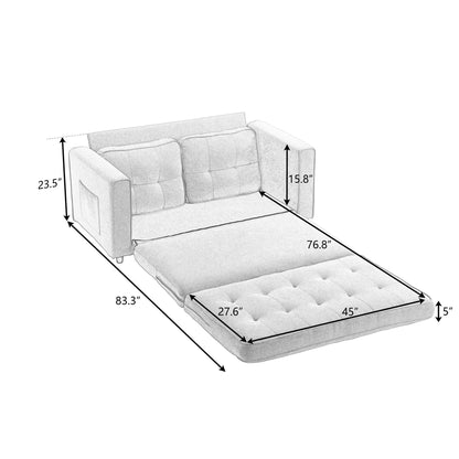 Divano letto futon trasformabile in 3 posti