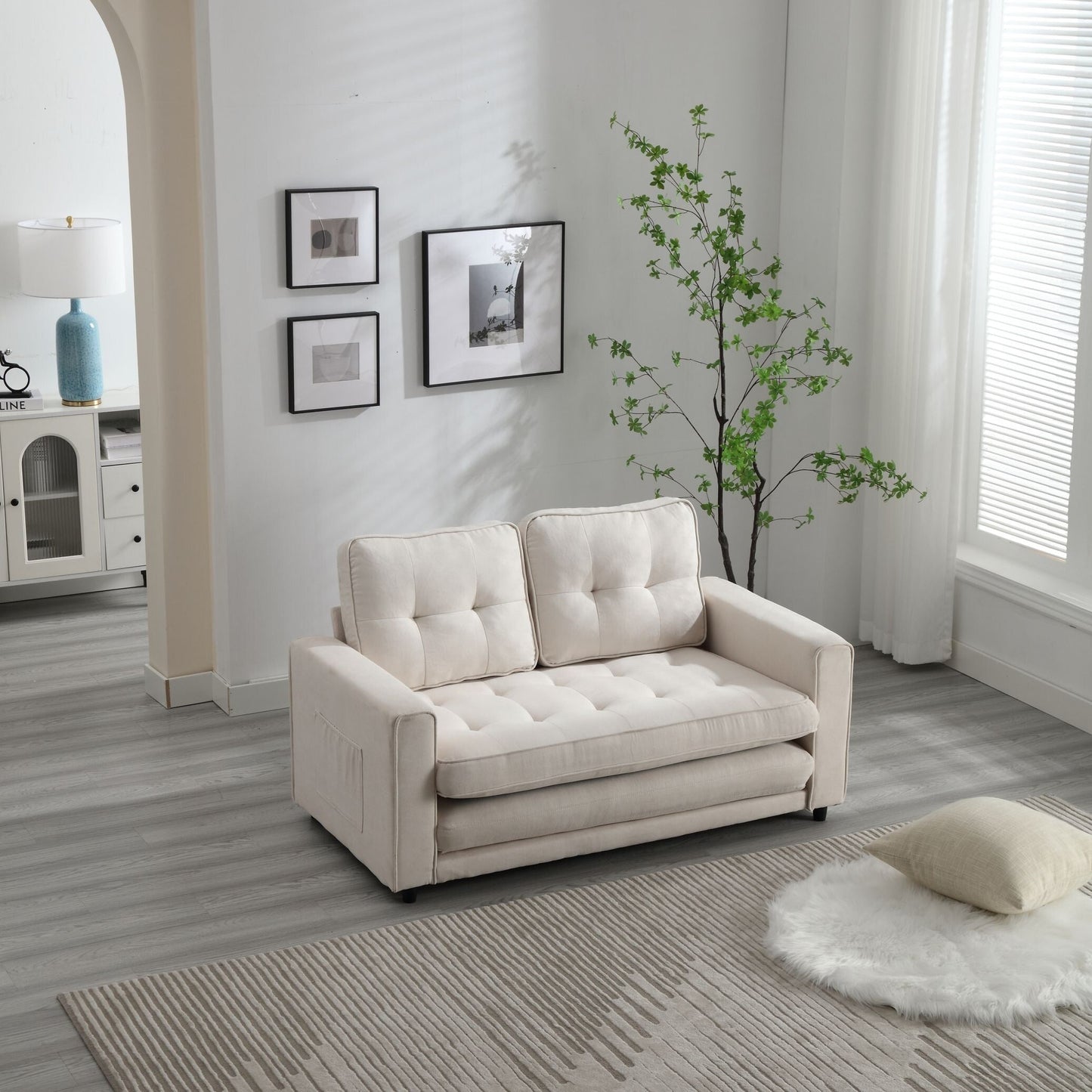 Divano letto futon trasformabile in 3 posti