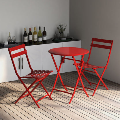 Set da bistrot da patio minimalista da 3 pezzi con tavolo rotondo pieghevole e sedie - 3-Piece-Patio-Bistro-Set