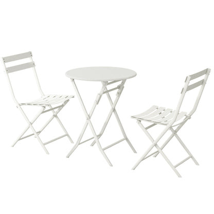 Set da bistrot da patio minimalista da 3 pezzi con tavolo rotondo pieghevole e sedie - 3-Piece-Patio-Bistro-Set