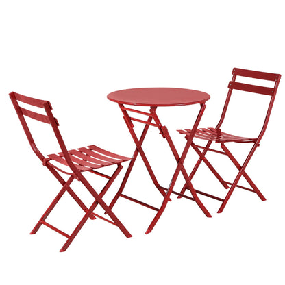 Set da bistrot da patio minimalista da 3 pezzi con tavolo rotondo pieghevole e sedie - 3-Piece-Patio-Bistro-Set