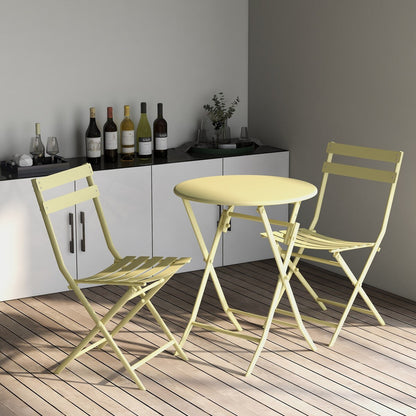 Set da bistrot da patio minimalista da 3 pezzi con tavolo rotondo pieghevole e sedie - 3-Piece-Patio-Bistro-Set