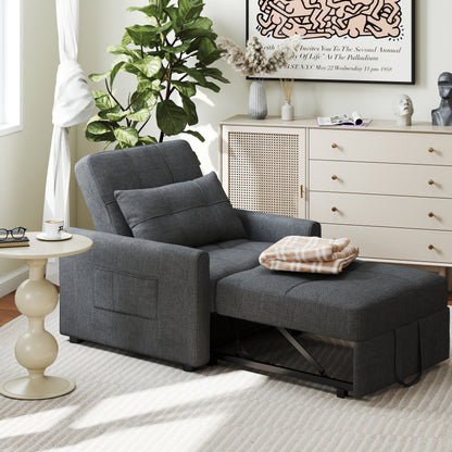 Divano letto regolabile 3 in 1, divano con poltrona estraibile, letto pieghevole convertibile per soggiorno