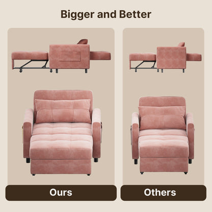 Divano letto regolabile 3 in 1, divano con poltrona estraibile, letto pieghevole convertibile per soggiorno