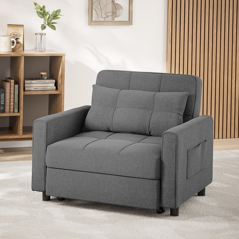 Divano letto regolabile 3 in 1, divano con poltrona estraibile, letto pieghevole convertibile per soggiorno