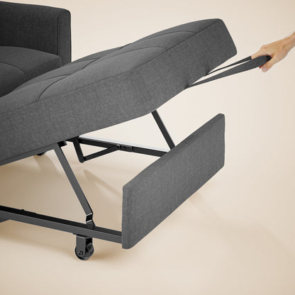 Divano letto estraibile 3 in 1, poltrona letto imbottita, pieghevole, regolabile e convertibile