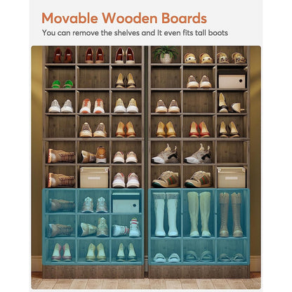 Scarpiera alta da 30 paia, scarpiera in legno bianco a 10 ripiani per armadio, ingresso - 10 ripiani