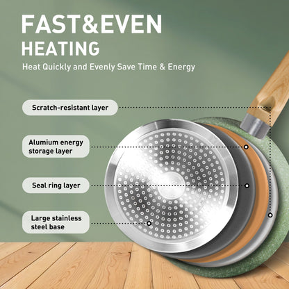 Set di pentole e teglie da cucina in granito da 30 pezzi, set di padelle antiaderenti