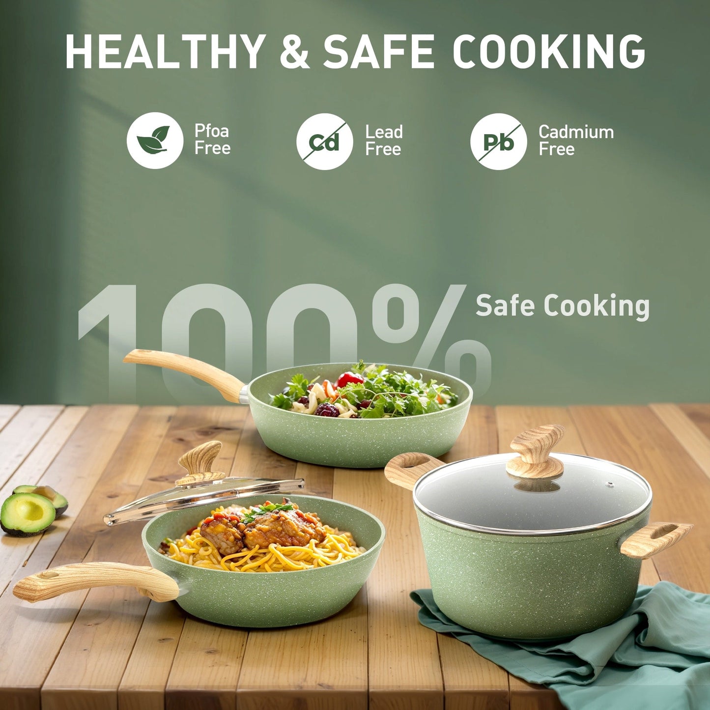 Set di pentole e teglie da cucina in granito da 30 pezzi, set di padelle antiaderenti