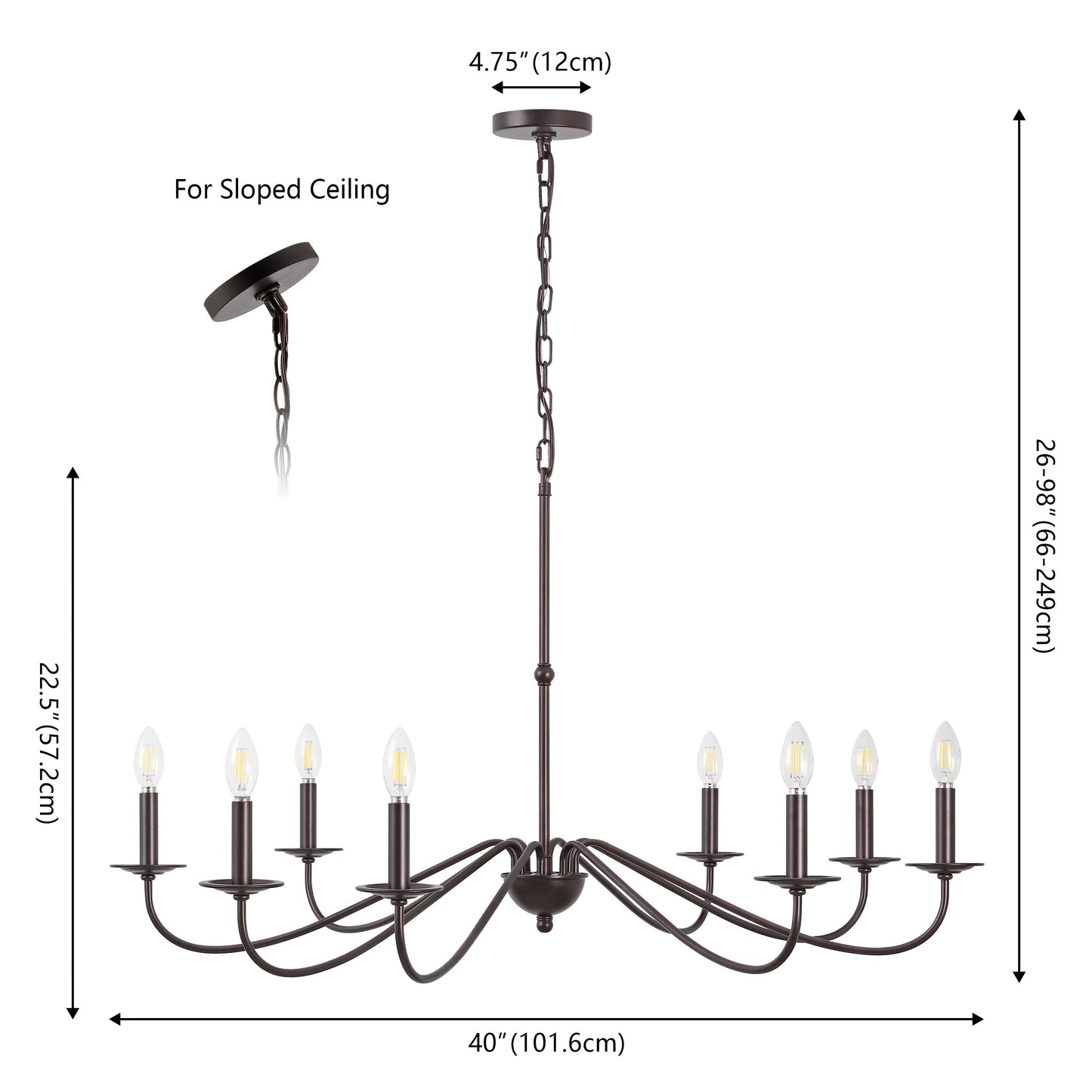 Lampadario a LED in ferro a 6 luci da 34,75 pollici, di JONATHAN Y