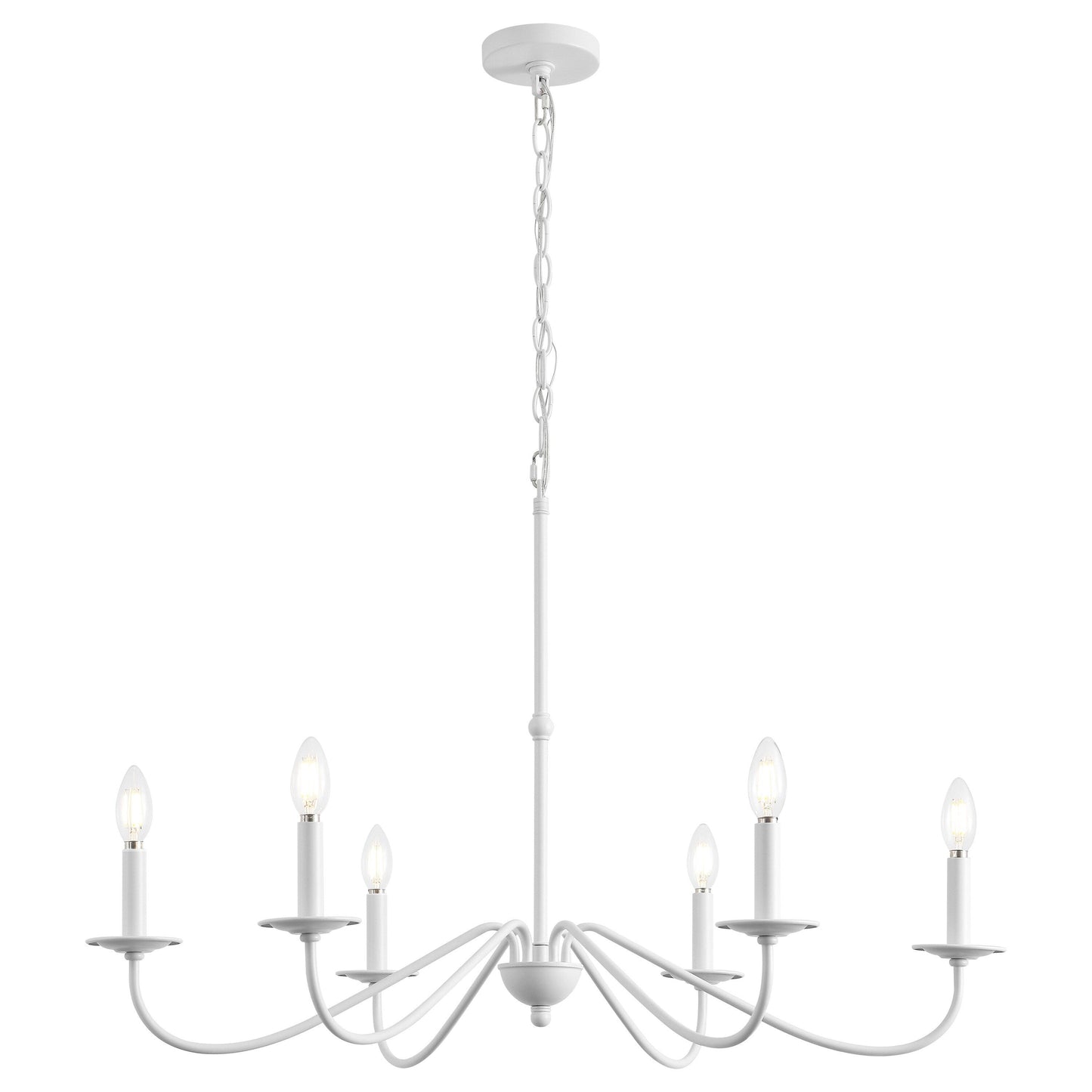 Lampadario a LED in ferro a 6 luci da 34,75 pollici, di JONATHAN Y