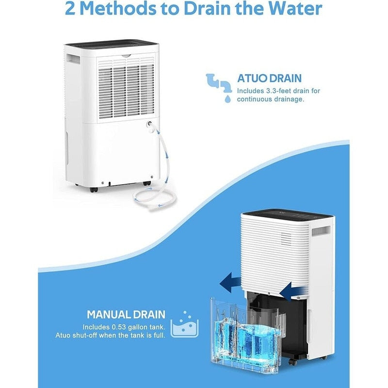 Deumidificatori da 3500 piedi quadrati per scantinati, case, stanze grandi e camere da letto, deumidificatori per garage a basso rumore