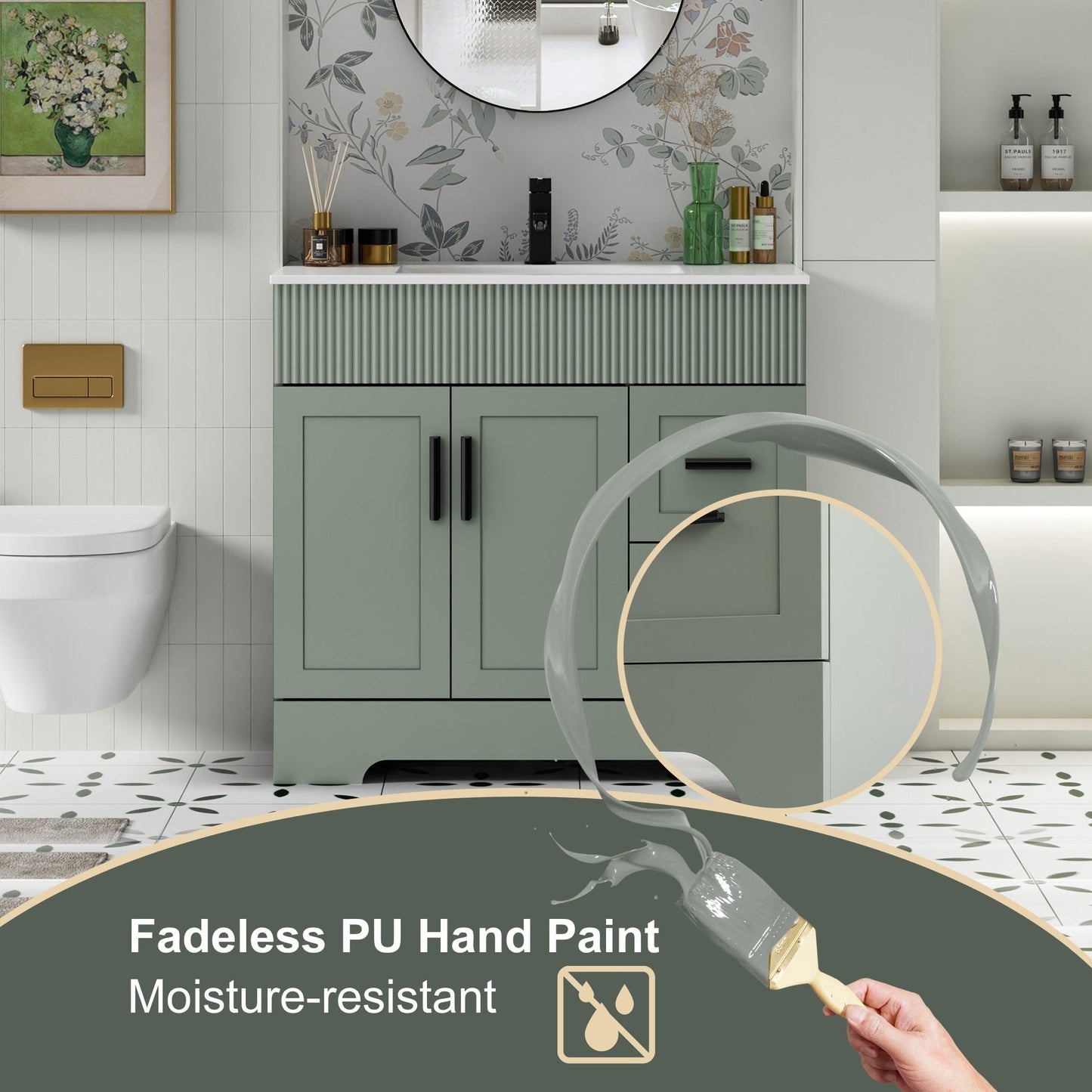 Mobile bagno Wavy Line 30/36/48 con lavabo e rubinetto