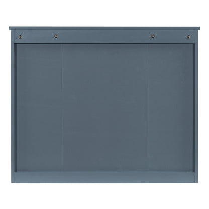 Mobile bagno moderno da 36'' con lavabo superiore e mobiletto a specchio, 2 ante e 2 cassetti