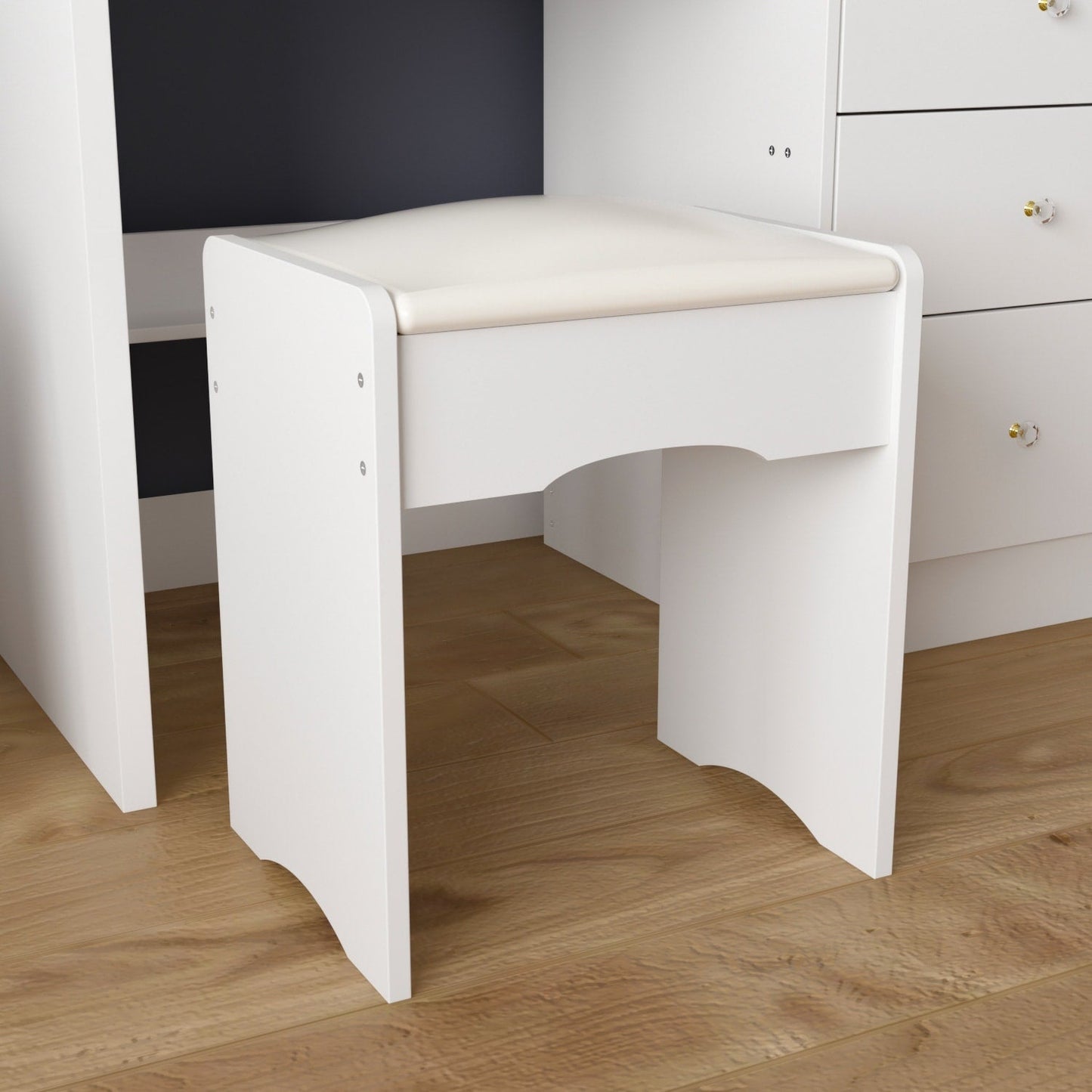 Mobiletto da trucco da 39,4'' con sgabello e specchio