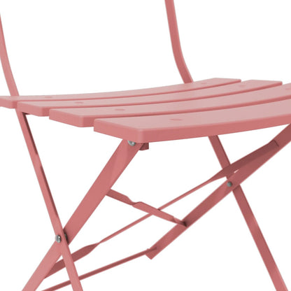 Set da bistrot pieghevole in metallo da 3 pezzi, set da conversazione per esterni/interni resistente alle intemperie per patio, cortile, giardino