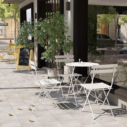 Set da bistrot pieghevole in metallo da 3 pezzi, set da conversazione per esterni/interni resistente alle intemperie per patio, cortile, giardino