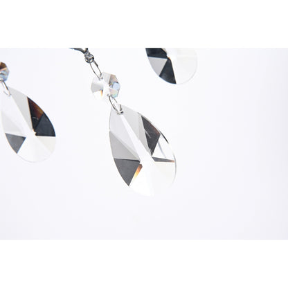 Lampadario a tamburo con perline rotonde e cristalli pendenti