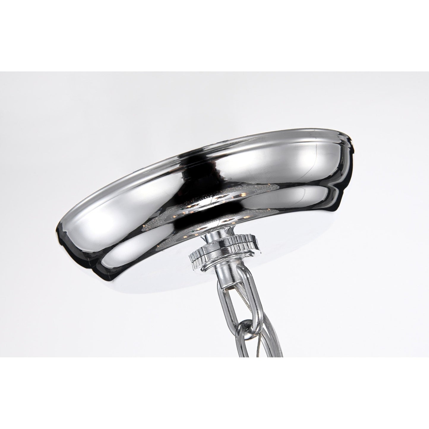 Lampadario a tamburo con perline rotonde e cristalli pendenti