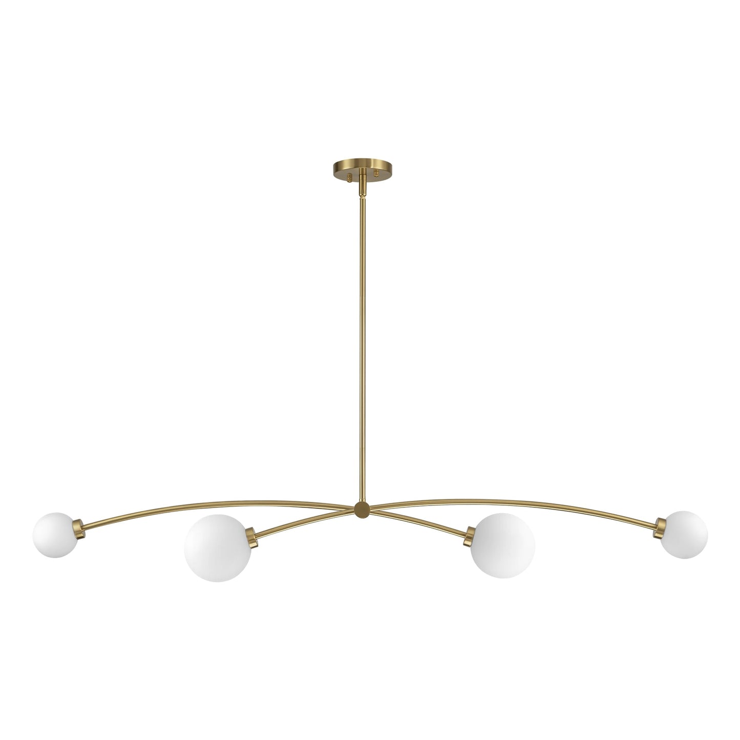 Lampada a sospensione lineare moderna Sputnik a 4 luci color oro/luce per sala da pranzo - 51,18 pollici di larghezza x 11,02 pollici di profondità x 5,91 pollici di altezza