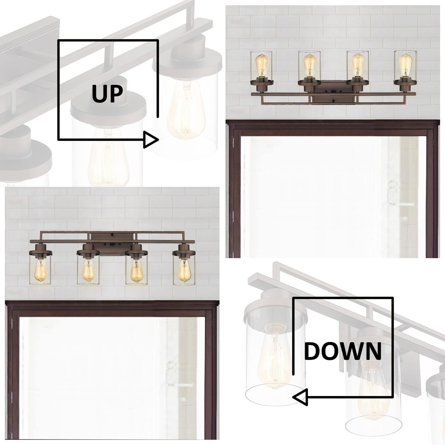 Lampada da bagno vintage a 4/5/6 luci