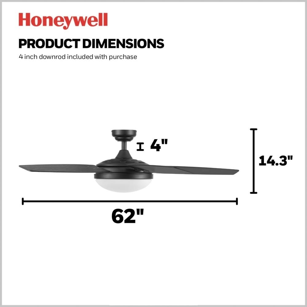 Ventilatore da soffitto Honeywell Carmel da 48 pollici con luce integrata e telecomando