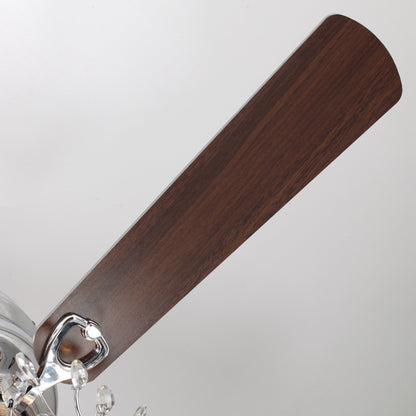 Ventilatore da soffitto moderno reversibile a 5 pale in cristallo con telecomando