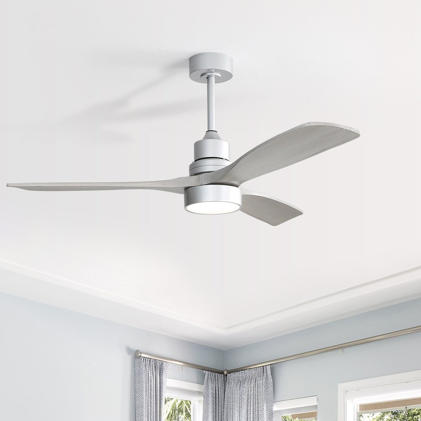 Ventilatore da soffitto a LED integrato da 48 e 52 pollici con luce e telecomando, motore CC reversibile